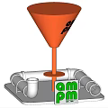 Vibrant Check in Photo Spot With Orange Funnel Metal Pipes And PM PM Green Logo