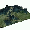 Lush Green Mountain Landscape With Rolling Hills And Rocky Peaks