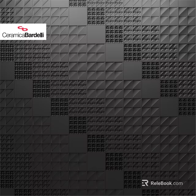Ceramica Bardelli Black Wall Decor With Geometric Patterns And Square Grid Design 3d model 