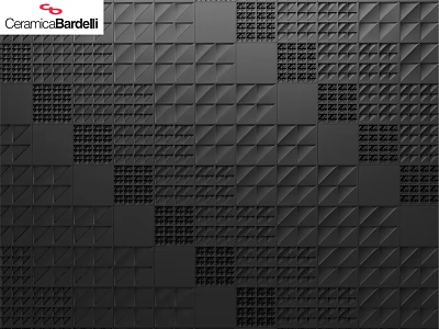 Ceramica Bardelli Black Wall Decor With Geometric Patterns And Square Grid Design 3d model