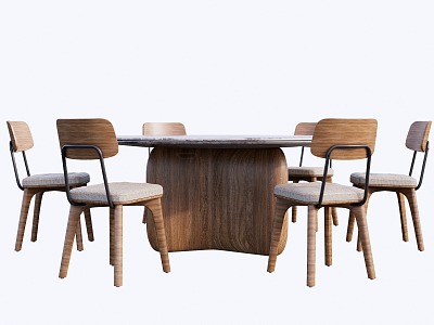 New Chinese Dining Table and Chair 3d model