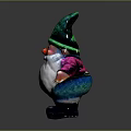 Garden Gnome Figurine With Green Pointed Hat White Beard And Red Nose