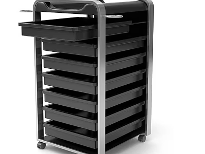 Commercial Equipment Multi-layer Rolling Cart with Drawers and Top Tray 3d model