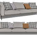 Modern three-seat sofa multiplayer sofa 3d model