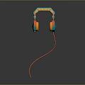 Modern Colorful Computer Headphones With Red Cable And Stylish Design
