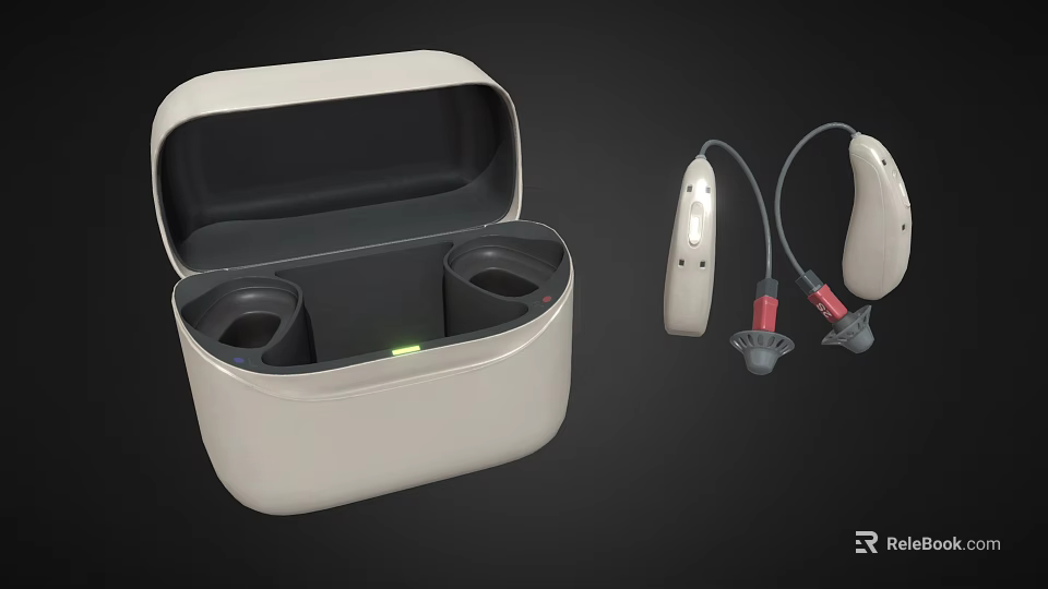 Wireless Bluetooth Headphones with Open Charging Case and Neckband Design for Portable Music Listening 3d model 
