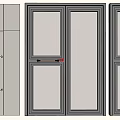 Modern Double Doors Design With Glass Panels Black Frames And Metal Handles