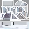Modern Casement Windows with White Frames and Various Geometric Shapes for Home Design