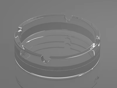 Crystal Clear Glass Decorative Ornament Set Featuring Round Ashtray Shape For Home Decor 3d model