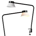 Modern Wall Lamp With Black Curved Arm And White Lampshade Design