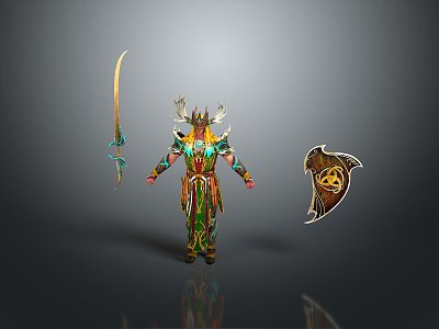 Elf Warrior Elf Soldier Spear Elf Knight Elf Guard Elven Soldier Warrior Samurai 3d model