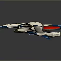 Futuristic Spaceship With Sleek White Blue Red Design And Transparent Cockpit