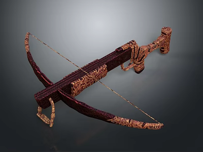 Ornate Carved Bow With Intricate Patterns And Golden Accents Design 3d model