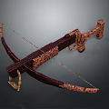 Ornate Carved Bow With Intricate Patterns And Golden Accents Design