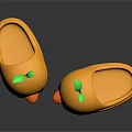 Cute Yellow Cartoon Duck Shaped Slippers With Green Leaf For Kids