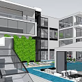 Modern Detached Villa With Glass Walls Swimming Pool And Landscaped Garden