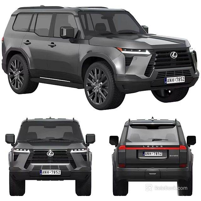 Lexus Full Size SUV Exterior Design Displayed In Multiple Angles 3d model 