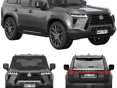 Lexus Full Size SUV Exterior Design Displayed In Multiple Angles 3d model