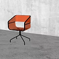 Modern Orange Accent Chair With Black Frame Stylish Design In Minimalist Interior Background