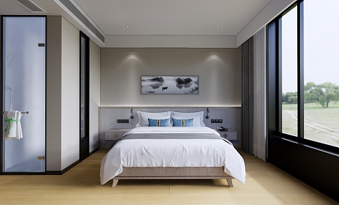 New Chinese Hotel Room SU Model 3d model