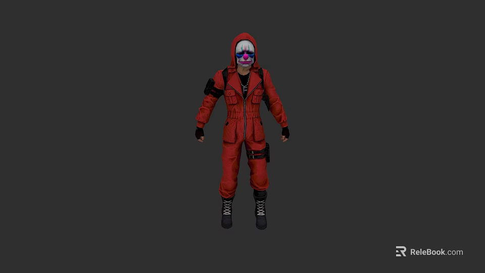 Game and Movie Character in Red Jumpsuit with Helmet and Goggles 3d model 