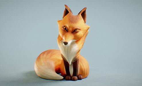 modern fox 3d model