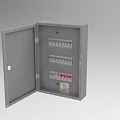 Industrial Electrical Distribution Box With Metal Enclosure Open Door Internal Components And Warning Sign