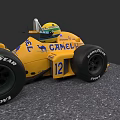Race Car Driver Doll In Yellow Racing Car With 12 CAMEL Logo And Goodyear Tires