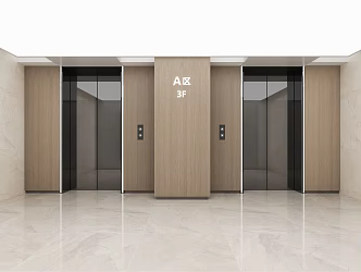 modern elevator hall public space elevator hall 3d model