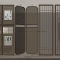 Stylish Room Dividers With Wooden Slats Woven Mesh And Decorative Frames For Interior Design