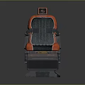 Futuristic Orange And Black Gaming Chair With Logo On Backrest And Ergonomic Armrests
