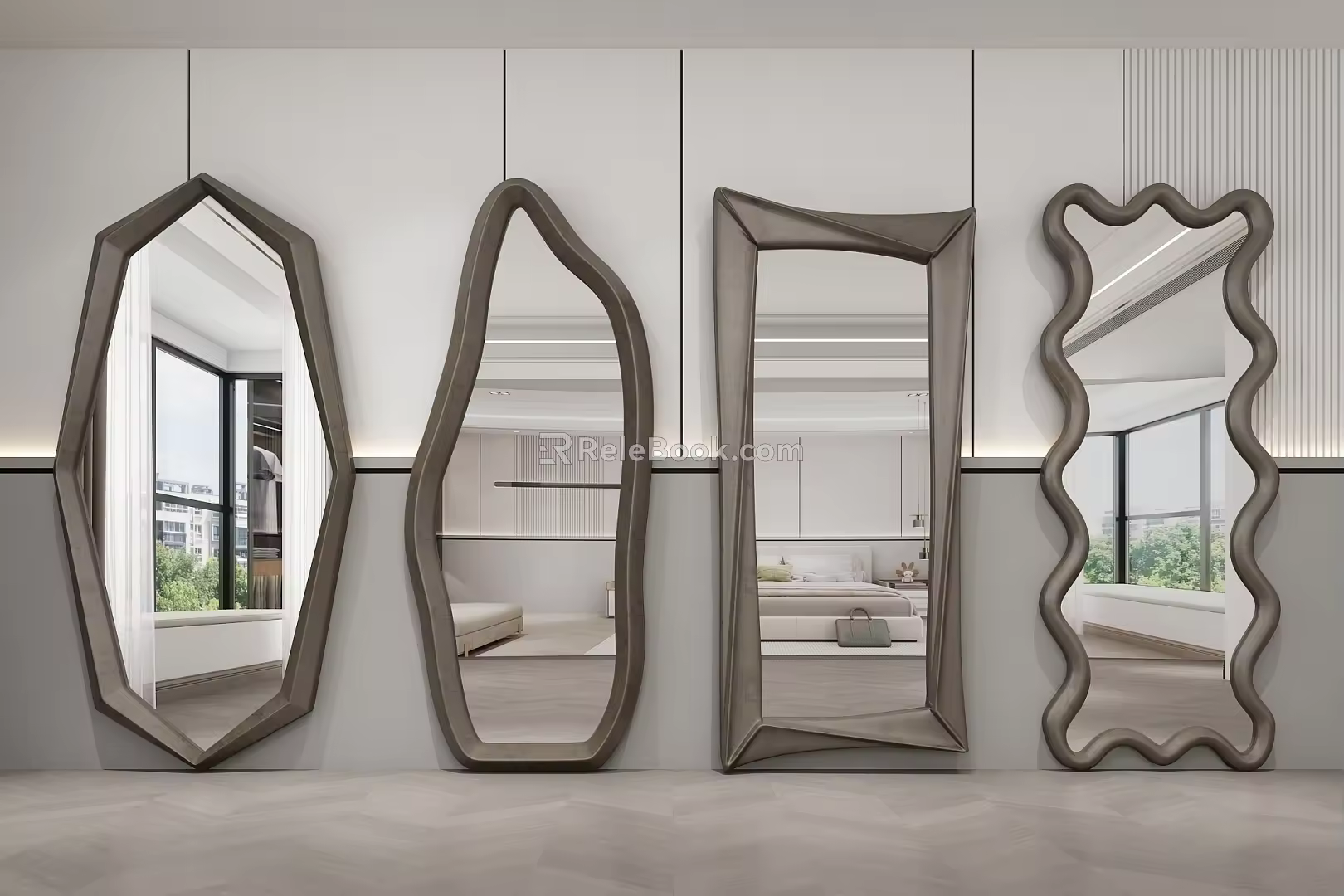 Modern mirror Dressed mirror Full-length mirror 3d model
