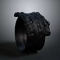 Unique Black Bracelet With Intricate Raised Patterns For Daily Fashion Accessory