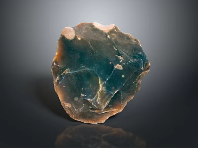 Household Decorative Irregular Stone Featuring Blue Green Brown Textures On Dark Background 3d model