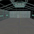 Spacious Industrial Warehouse Interior Featuring Metal Frames Glass Roof Gray Walls And Concrete Floor