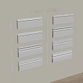 White 110mm by 35mm Gypsum Cornice Molding Wall Mounted Samples