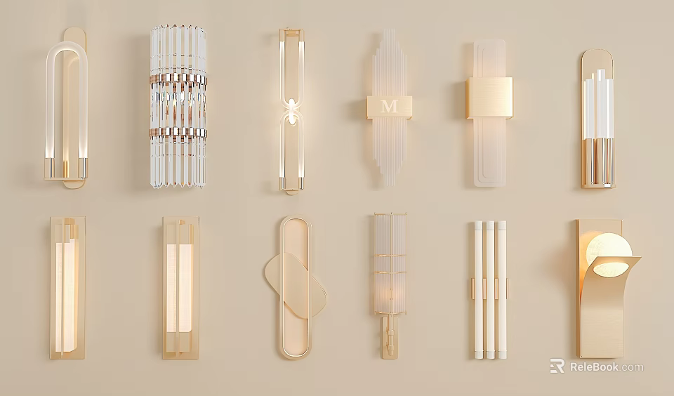 Modern Wall Lamps With Various Stylish Designs For Interior Home Decoration 3d model 