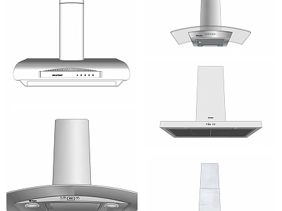 Stainless Steel Kitchen Range Hoods In Various Modern Styles For Home Use 3d model