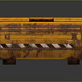 Orange Vintage Industrial Crate with Worn Finish Striped Base and Red Accents