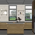 Modern Kitchen Interior Design With Wooden Cabinets Island Windows And Appliances