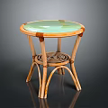 Rattan Table With Glass Top Modern Natural Design For Home Furniture Decor