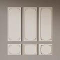 Six Cream Colored Decorative Panels With Ornate Frames And Blank Surfaces 3d model