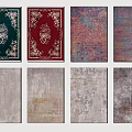 Square Rugs with Multiple Colors and Diverse Pattern Designs 3d model
