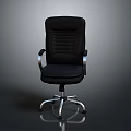 Modern Black Office Chair With Ergonomic Design Adjustable Armrests And Metal Swivel Base