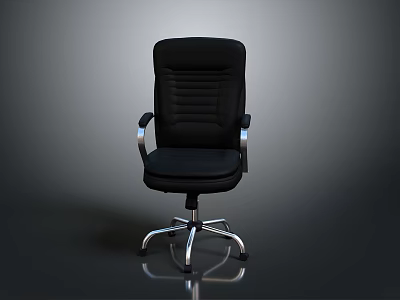 Modern Black Office Chair With Ergonomic Design Adjustable Armrests And Metal Swivel Base 3d model