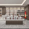 Modern Tobacco and Liquor Store Interior With Shelves Displaying Famous Wines And Premium Cigarettes