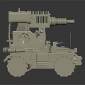 Multi Wheeled Utility Vehicle With Mechanical Cannon Gears Antenna And Structural Design