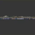 Colorful 3D Landscape Model Showcasing Mountain Ranges Blue Water Areas And Rolling Topography