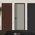 Modern Hinged Doors in Three Colors with Geometric Patterns for Interior Decor 3d model