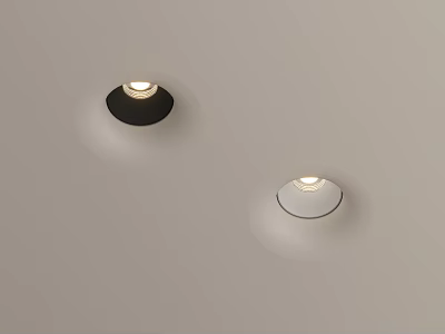 Black And Silver Recessed Downlights For Modern Ceiling Lighting Fixture 3d model